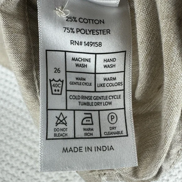 Craft + Flow Boys Button Up Shirt Large Tan Short Sleeve Casual Pocket - Picture 7 of 7